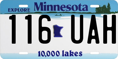 MN license plate 116UAH