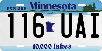 MN license plate 116UAI