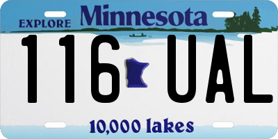 MN license plate 116UAL