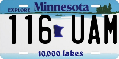 MN license plate 116UAM