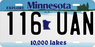 MN license plate 116UAN