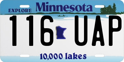 MN license plate 116UAP