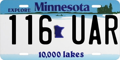 MN license plate 116UAR