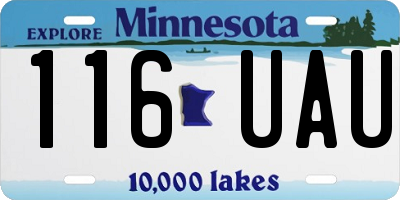 MN license plate 116UAU