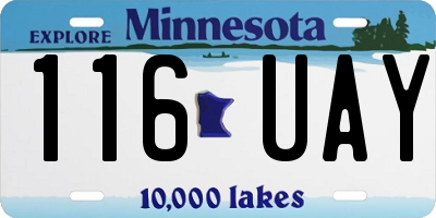 MN license plate 116UAY