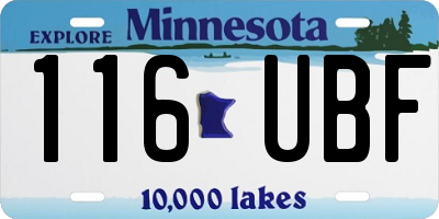 MN license plate 116UBF