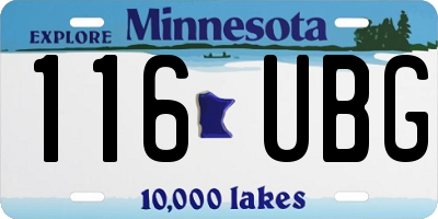 MN license plate 116UBG
