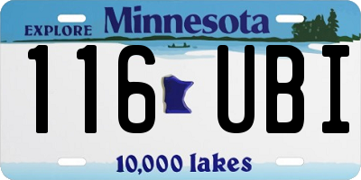 MN license plate 116UBI