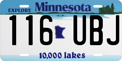 MN license plate 116UBJ