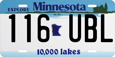 MN license plate 116UBL