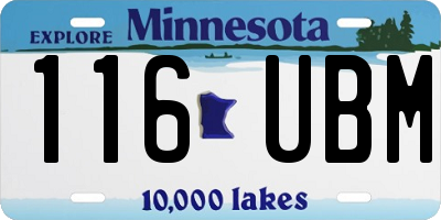 MN license plate 116UBM