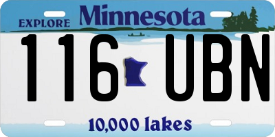 MN license plate 116UBN