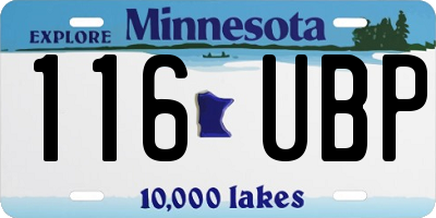 MN license plate 116UBP