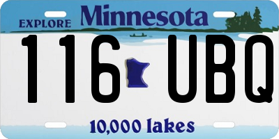 MN license plate 116UBQ