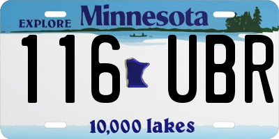 MN license plate 116UBR