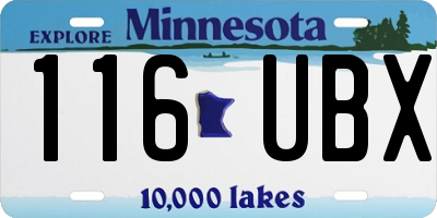 MN license plate 116UBX