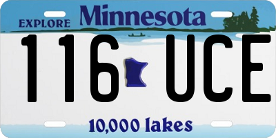 MN license plate 116UCE