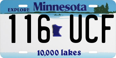 MN license plate 116UCF