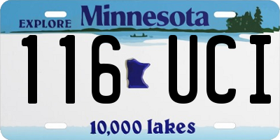 MN license plate 116UCI