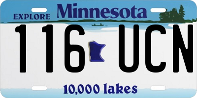 MN license plate 116UCN