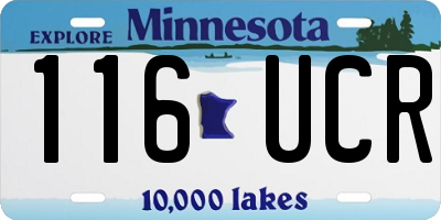 MN license plate 116UCR