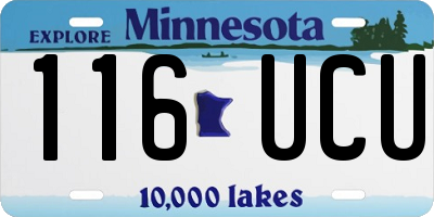 MN license plate 116UCU