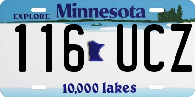 MN license plate 116UCZ