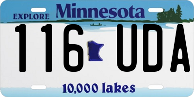 MN license plate 116UDA