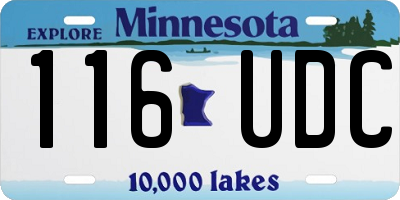 MN license plate 116UDC