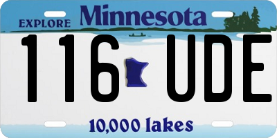 MN license plate 116UDE