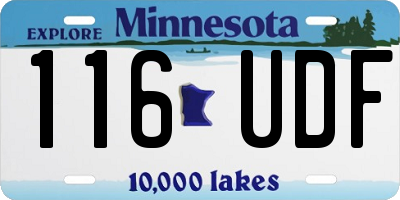 MN license plate 116UDF