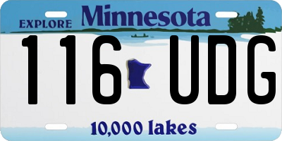 MN license plate 116UDG