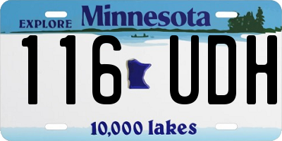 MN license plate 116UDH