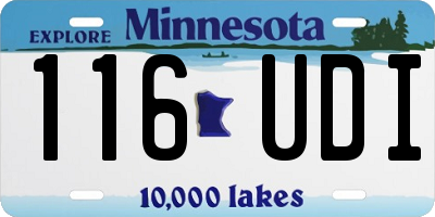 MN license plate 116UDI