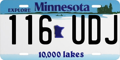 MN license plate 116UDJ