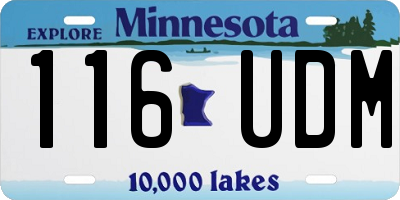 MN license plate 116UDM