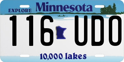 MN license plate 116UDO