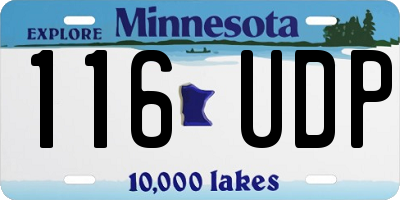 MN license plate 116UDP