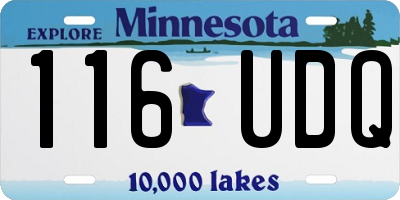 MN license plate 116UDQ