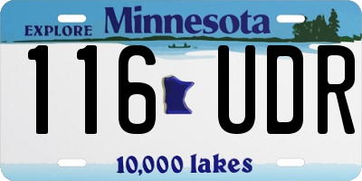 MN license plate 116UDR