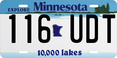 MN license plate 116UDT