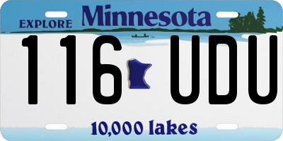 MN license plate 116UDU