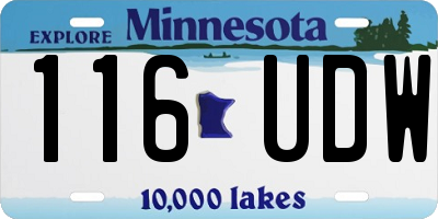 MN license plate 116UDW