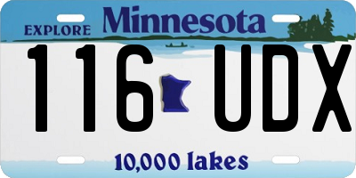 MN license plate 116UDX