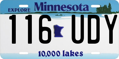 MN license plate 116UDY