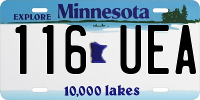 MN license plate 116UEA