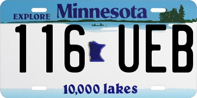 MN license plate 116UEB