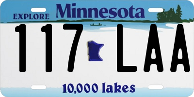 MN license plate 117LAA