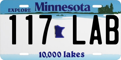 MN license plate 117LAB