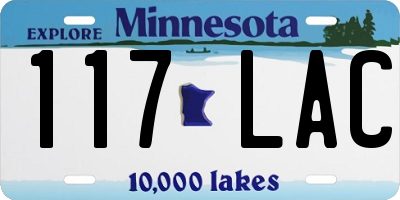 MN license plate 117LAC